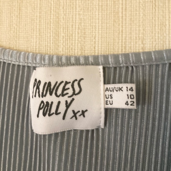 Princess Polly blue gray v neck swing dress size 10 - Picture 3 of 5